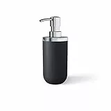 Umbra Junip Seifenpumpenspender – Nachfüllbarer Seifenbehälter für Flüssigseife, Schwarz/Chrom – Moderner Bad-Organizer für Waschbecken, Dusche & Küche