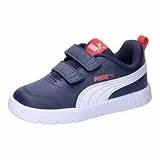 Puma COURTFLEX V3 V INF Sneaker für Jungen, Unisex, Marineblau/Weiß/Rot, 5 UK-Kinder