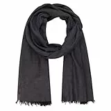 LINDENMANN Schal Herren schwarz Herren-Schal dünn 100% Baumwolle