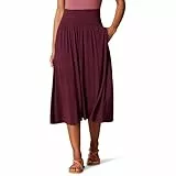 Amazon Essentials Damen Midirock aus Jersey zum Hineinschlüpfen, 66,0cm Länge, Burgunderrot, S