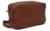 GERMANUS Kulturtasche Andreas aus Leder (Braun)