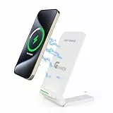 GENWER Induktions-Ladegerät, 15 W, Qi-zertifiziert, kabellos, schnelles Laden mit doppelter Spule für iPhone 16 15 14 13 12 11 Pro Max Samsung Huawei Xiaomi Google etc. – Halterung für Telefone