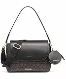 Calvin Klein Millie Damen 2-in-1 Flap Schultertasche & Crossbody, Braun/Khaki/Schwarz, Einheitsgröße