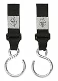 LÄSSIG Kinderwagenbefestigung (2 Stk.) Klettverschluss Haken Kinderwagenhaken Einkaufshaken Metall/Stroller Hooks Metal, schwarz