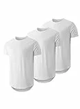 JMIERR 3 Pack T Shirt Herren Sommer Basic Einfarbig T-Shirt Baumwolle Slim Fit Hemd Kurzarm Sportwear Weiß L