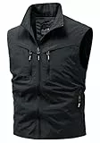 AIEOE Herren Safari Weste Cargo Netzfutter Fotoweste Outdoor Camping Ranger Weste mit Viele Taschen EU 3XL