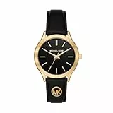 Michael Kors Slim Runway Watch for Women, 38mm Quartz Three Hand Movement with Leather Strap