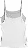 Tommy Hilfiger Damen Tops mit Stretch, Mehrfarbig (White/Grey Heather), M