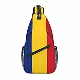 Qwvbn Lässige Umhängetasche mit Flagge von Rumänien, leicht und knitterarm, geeignet für Reisen, Wandern und Klettern