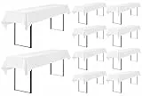 Showgeous 10 Stück Biertisch Tischdecke universal für 50cm u.70cm Biertische Hussen für Biertisch Biertischhussen Biertisch-Husse Bierzeltgarnitur Rechteckige Tischdecken Waschbar 100x250cm(Weiß)