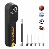AIRBANK Elektrische Ballpumpe MAKO, 4000mAh Basketballpumpe, 20PSI Schnelle Intelligente Luftpumpe zum Aufblasen & Ablassen mit Genauem Druckmessgerät für Fußball, Volleyball, Basketball, Ballons