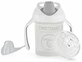 Twistshake Mini Cup | Auslaufsicherer Baby-Schnabelbecher mit Weichem Ausgießer und Fruchtmixer – 230 ml | Auslaufsicherer Entwöhnungsbecher für Babys | BPA-Freier Baby-Schnabelbecher | Weiß