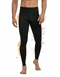 YESWEL Lange Unterhosen Herren, Warme Thermohose, Winter Thermounterwäsche Thermounterhose Skiunterwäsche Funktionsunterwäsche Thermo unterwäsche mit Eingriff(Schwarz, XL)