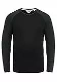 !Solid SDBastien Herren Longsleeve Langarmshirt Shirt mit Rundhalsausschnitt Baumwollmischung Regular fit, Größe:L, Farbe:Black (9000)