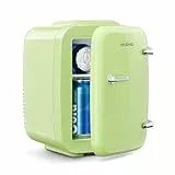 YASHE Mini Kühlschrank, 4 Liter Mini-Kühlschränke für Kosmetik, Getränke, 220V AC/ 12V DC Thermoelektrische Kühlung und Erwärmung, Kleiner Kühlschrank für Schlafzimmer, Büro, Wohnheim, Auto (Grün)