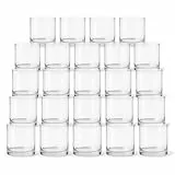 pajoma Teelichthalter aus Glas 24er Set - Kerzengläser Ø10 cm x H10 cm - Transparentes Windlicht Glas - Glass Tea Light Holders - Teelichtgläser & Gläser für Kerzen