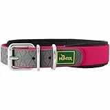 HUNTER Hundehalsband CONVENIENCE COMFORT, Farbe: himbeer, Mit Neopren-Polsterung, witterungsbeständig, pflegeleicht, ideal für Sport & Freizeit, Größe: 50