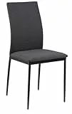 AC Design Furniture Devin Esszimmerstühle 4er Set, H: 92 x B: 43,5 x T: 53 cm, Grau/Schwarz, Stoff/Metall