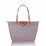 BOJLY Damen Schultertaschen Wasserdichte Umhängetasche Einkaufstasche Stilvolle Diamant Nylon Frauen Faltbare Handtasche Freizeitreise Schule Violett Klein