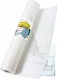 TRITART Weiße Transparentpapierrolle zum Nähen, Kunst & Basteln - 40 cm x 50 m - 50 g/m² Papierrolle für Tinte, Bleistift und Marker - Musterpapier zum Schneidern & Zeichnen