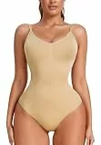 STARBILD Formend Body für Damen, Shapewear Tanga Verstellbarer Schultergurt, Bodysuits Bauchweg Sculpting, H9840 Beige M