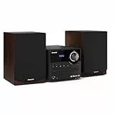 SHARP XL-B517D(BR) Mikro Hi-Fi Soundsystem Stereo mit DAB Radio, DAB+, FM, Bluetooth, CD-MP3, USB-Wiedergabe, Lautsprecher aus Holz, 45 Watt – Braun