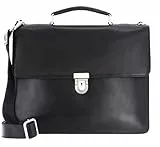 Leonhard Heyden Leder Aktentasche Businesstasche mit Laptopfach Cambridge Aktenmappe 1 Fach 5250 Schwarz