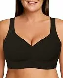 As Fairy Atmungsaktiver Bequem BH für Große Brüste Ohne Bügel Seamless Minimizer Nahtlose BHS, Volle Abdeckung Bralette mit Breiten Trägern(Schwarz 3XL)