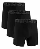 Under Armour Herren Performance Tech Boxerjock Slip, 15,2 cm Innennaht, Ganztägiger Komfort und Weich Retroshorts, Black Solid-Core 3er-Pack, XL