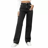 Baggy Jeans Damen, y2k Clothes, Klamotten Teenager mädchen, Hosen Baggy, weites Bein, Kleidung, Boyfriend, Vintage, high Waist, Wide Leg, schwarz, Streetwear, schlupfjeans, große größen, hip hop
