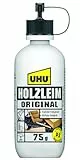 UHU Holzleim Original Flasche, Universeller Weißleim - geeignet für alle üblichen Holzarten und -verklebungen, 75g