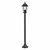EGLO Außen-Stehlampe Laterna 4, 1 flammige Außenleuchte, Stehleuchte aus Aluguss in Schwarz und Glas in Transparent, E27 Fassung, IP44