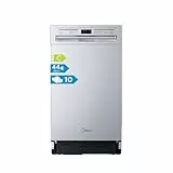 Midea MDWEU1036WSS Geschirrspüler 45cm Unterbau, 10 MGD, 44 dB, Spülmaschine 45 cm Teilintegrierbar, Home Connect, AutoOpen dry, Startverzögerung, 7 Programme, Hygienepflege+, Maschinenpflege+