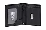 LEAS Mini Geldbörse mit Riegel extra dünn im Hochformat Echt-Leder, schwarz Mini-Edition
