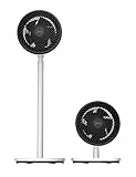 Midea 4-in-1 Ventilator FG18-22LAPH(BW), Höhenverstellbarer Stand- & Tischventilator,18m Reichweite75, Horizontal 90° Vertikal, leise für Schlafzimmer/Büro, 30/60/80/110 cm, Schwarz-Weiß