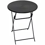Outsunny Beistelltisch Rund Balkontisch aus Kunststoff klappbar Kaffeetisch wetterfest Gartentisch pflegeleicht Sofatisch Outdoor Tisch für Balkon Garten Terrasse Veranda Ø 60 x 73 cm Dunkelgrau