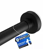 MEISENBERG Vorhangstange ohne Bohren 140-250cm, Schwarz, Ø 25 mm, Gardinenstange zum Klemmen - Spannstange - Klemmstange für Fenster, Dusche und Trennwand - 1Stück