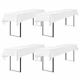 Showgeous 4 Stück Biertisch Tischdecke universal für 50cm u.70cm Biertische Hussen für Biertisch Biertischhussen Biertisch-Husse Bierzeltgarnitur Rechteckige Tischdecken Waschbar 100x250cm(Weiß)
