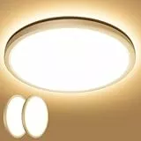 Lepro Deckenlampe 24W, IP44 Wasserfest Deckenleuchte，3000K 2400LM Badezimmer Lampe, Warmweiß Deckenleuchte Badezimmer, ideal Badezimmerlampe Decke für Bad Schlafzimmer Wohnzimmer, Ø29.3cm, 2 Stücke