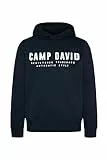 Camp David Herren Basic Hoodie mit Logo Print Blue Navy XXL