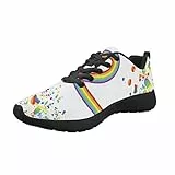 Herren Neuheit Mode Schuhe Straßenlaufschuhe Athletic Sneakers Low Top Schuhe mit weicher Sohle, Regenbogen Liebe, 12