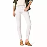 Amazon Essentials Damen Elastische Skinny-Jeans Mit Mittlerer Leibhöhe - Auslauffarben, Weiß, 44 Kurz