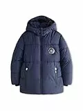 SOLOCOTE Jungen Wintermantel Fleece-Futter schwerer wasserabweisend winddicht mit Kapuze Parka für Kinder Marine 140
