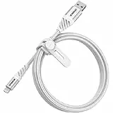 OtterBox verstärktes, umflochtendes Premium USB-A auf Lightning Kabel, Mfi Zertifiziert, Ladekabel für iPhone und iPad, Ultra-Robust und getestet auf Biegsamkeit und Flexibilität, 1M, Weiß