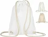 ELES VIDA Baumwoll Turnbeutel 21 x 29 cm Sportbeutel - Rucksack Stofftasche Bag, Beutel, Baumwollbeutel, Jutebeutel Oeko-TEX® geprüft Stoffbeutel Damen & Herren, Kinder Gym (1, Weiß)