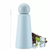 EQARD Trinkflasche Edelstahl Kinder Erwachsene 500ml Thermosflasche 360° Auslaufsicher Kaffeebecher to go Isolierflasche Wasserflasche mit Deckel Bürste Hält 12h Heiß/24h Kalt BPA-Frei (Blau)