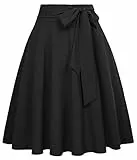 50s Vintage Retro A-Linie Knielang Rock Elegant Schwarz BP561-1 2XL