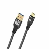 OEHLBACH USB Pulse AC - USB Typ A auf Typ C Kabel – 10 Gbps Datenrate, TPE-Mantel, OFC Innenleiter, bis zu 60 Watt Ladeleistung, anthrazit – 1 m