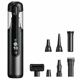 Linterngo Handstaubsauger 4-in-1 (schwarz): 16500Pa Saugkraft, 80W bürstenloser Motor. Tragbarer Akkusauger mit LED-Anzeige, 27 Min. Laufzeit & Aluminiumgehäuse. Für Auto, Haushalt und Büro.