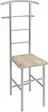 HAKU Möbel Herrendiener als Stuhl stummer Diener Sitz alu, eiche, MDF Metall - Maße: B 46 x H 109 x T 46 cm, Style: Modern